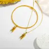 Ion Plating (IP) 18K Gold Plated Human 304 Stainless Steel Cute Simple Style Classic Style Waterproof Non Tarnish 304 Stainless Steel Necklace