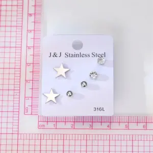 Wholesale 1 Set Casual Classic Style Pentagram Plating Inlay 201 Stainless Steel Rhinestone Iron Zircon Ear Studs