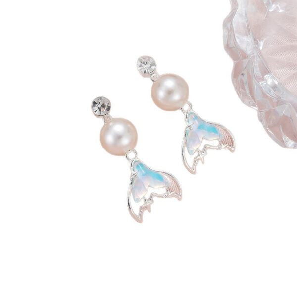 Wholesale Cross-border European and American Mermaid Pearl Earrings Earrings Earrings Diamond Gift Mother's Day Valentine's Day Best Friend Amazon