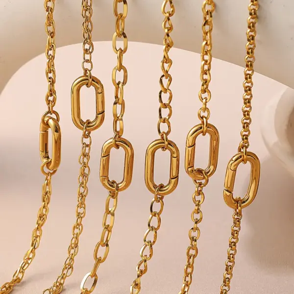 Wholesale Ins Style Bracelet High-Grade Necklace Cute Fashion Jewelry Oval Heavy Industry Clavicle Chain Woven Chain