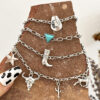 oly-574073f971276e7951badb1986e26e39 Wholesale Western Denim Style Vintage Denim Hat Tauren Boots Alloy Pendant Bracelet Imitation Turquoise Bracelet suit Women