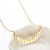 Wholesale Jewelry Fashion Leaf 201 Stainless Steel 18K Gold Plated Plating Stainless Steel Necklaces