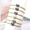 Wholesale Streetwear Bear Copper 18k Gold Plated Zircon Bracelets In Bulk