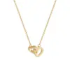 Titanium Steel Copper Sweet Plating Inlay Heart Shape Zircon Pendant Necklace