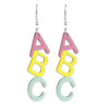 oly-574b41179957d48b33ca70f92d9c0906 Wholesale Teacher earrings alphabet and number teaching wooden earrings