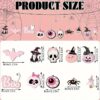 Wholesale 20Pcs Halloween Wooden Hanging Ornaments Pink Black Skull Pumpkin Spider Cat Eyeball with Rope Party Supplies