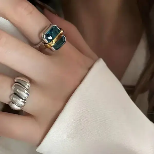 Wholesale Fashion Geometric Copper Plating Rings