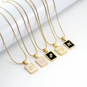 Wholesale Jewelry Fashion Constellation 304 Stainless Steel Shell 18K Gold Plated Gold Plated Stainless Steel Necklaces
