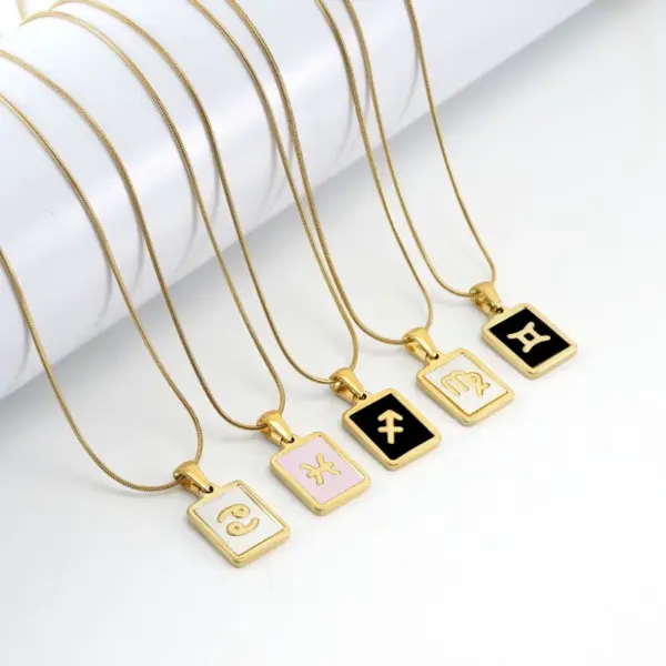 Wholesale Jewelry Fashion Constellation 304 Stainless Steel Shell 18K Gold Plated Gold Plated Stainless Steel Necklaces