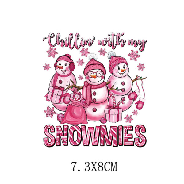 Wholesale Pink Christmas Heat Transfer UV DTF Ready to Press Transfers Wraps