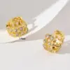 Wholesale 1 Pair Casual Simple Style Round Solid Color Plating Brass 18K Gold Plated Earrings