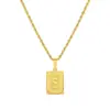 Wholesale PVD Coated Real Gold Plated 18K Gold Letter 304 Stainless Steel Fashion Waterproof Non Tarnish 304 Stainless Steel Pendant Necklace
