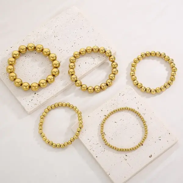 Wholesale PVD Coated 18K Gold Plated Geometric Stainless Steel Casual Simple Style Waterproof Non Tarnish Bracelets