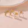Wholesale PVD Coated Real Gold Plated Printing 304 Stainless Steel Simple Style Waterproof Non Tarnish Ear Studs