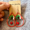 Wholesale Christmas Grinch earrings classic stitching Christmas gift earrings