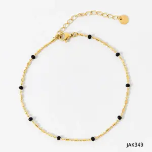 Black / Jak349 Anklet Gold + Dazzling