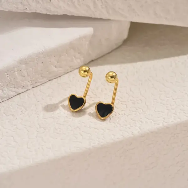 Wholesale 1 Pair Sweet Simple Style Heart Shape Enamel 201 Stainless Steel Ear Studs