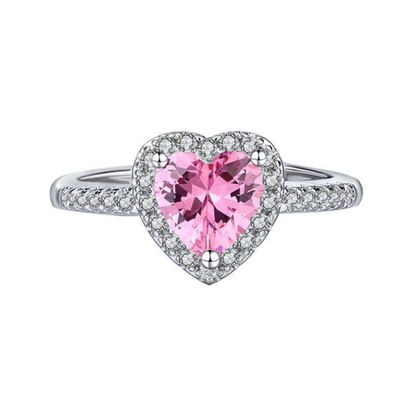 Wholesale Live supply cross-border European and American new pink love ring boutique simulation Diamond Diamond Ring full diamond ring female