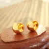 PVD Coated Real Gold Plated Solid Color Titanium Steel Simple Style Waterproof Non Tarnish Earrings