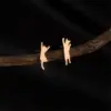 Wholesale PVD Coated 18K Gold Real Gold Plated Animal Cat 304 Stainless Steel Cute Basic Sweet Waterproof Non Tarnish Ear Studs