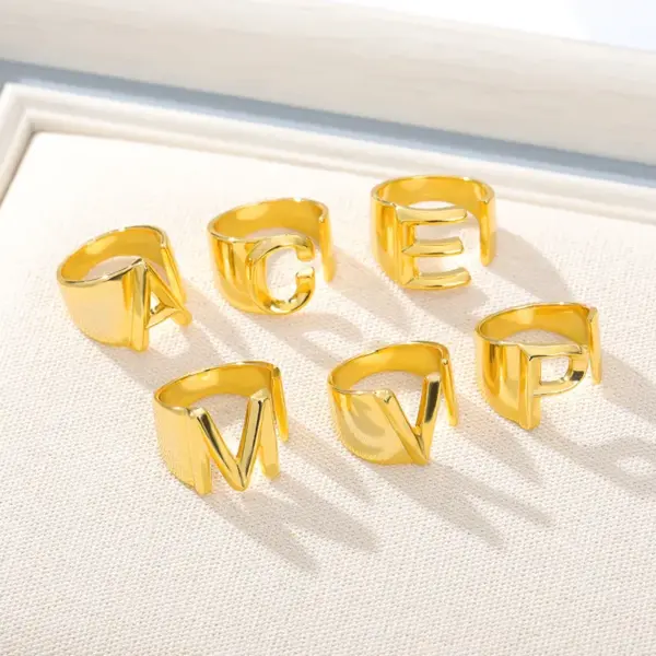 Wholesale 26 Letter Golden Open Ring