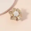 Wholesale Exaggerated Sweet Flower Alloy Inlay Pearl Women's Rings