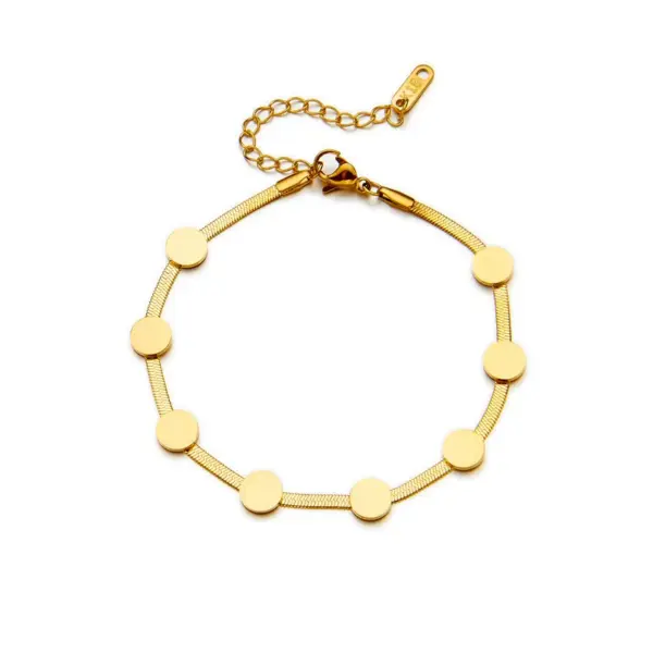 Wholesale PVD Coated 18K Gold Plated 304 Stainless Steel Simple Style Waterproof Non Tarnish 304 Stainless Steel Bracelets