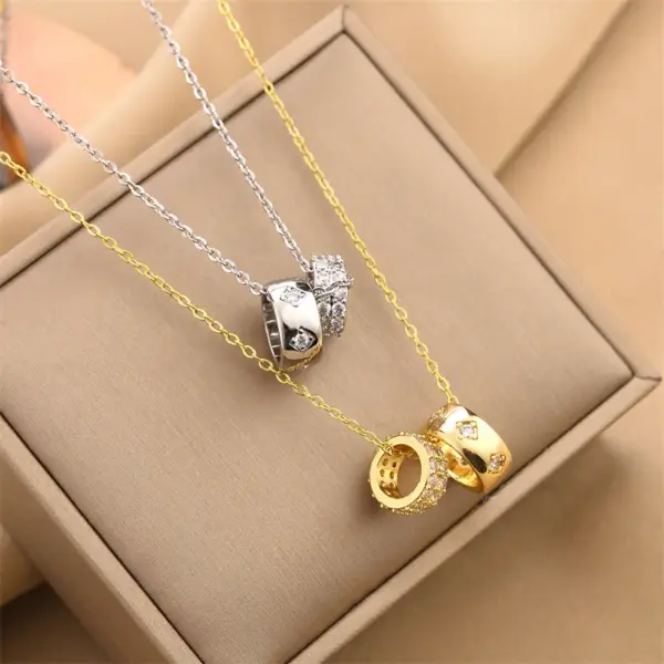 Wholesale Real Gold Plated Round 304 Stainless Steel Fashion Waterproof Non Tarnish Necklace