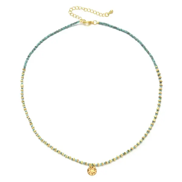 Wholesale Casual Geometric Stainless Steel Seed Bead Irregular Plating Pendant Necklace