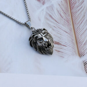 Lion head + titanium steel chain