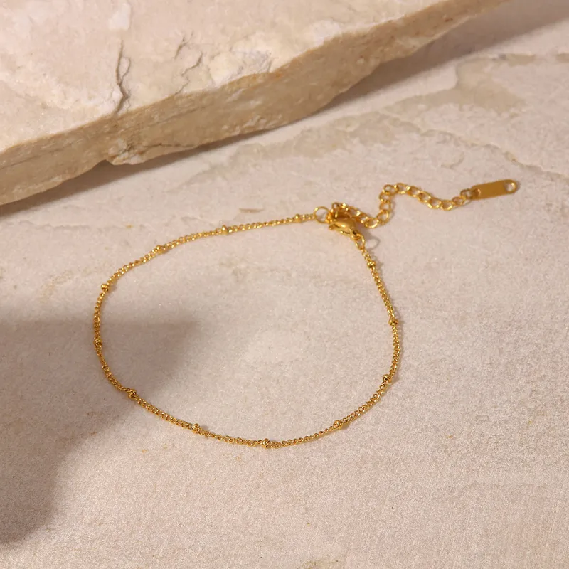 Wholesale Simple Style Geometric 304 Stainless Steel Plating PVD Coated PVD Coated Women'S Anklet