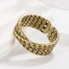 Wholesale Retro style bronze woven design simple design high-grade light luxury fashion ring bracelet