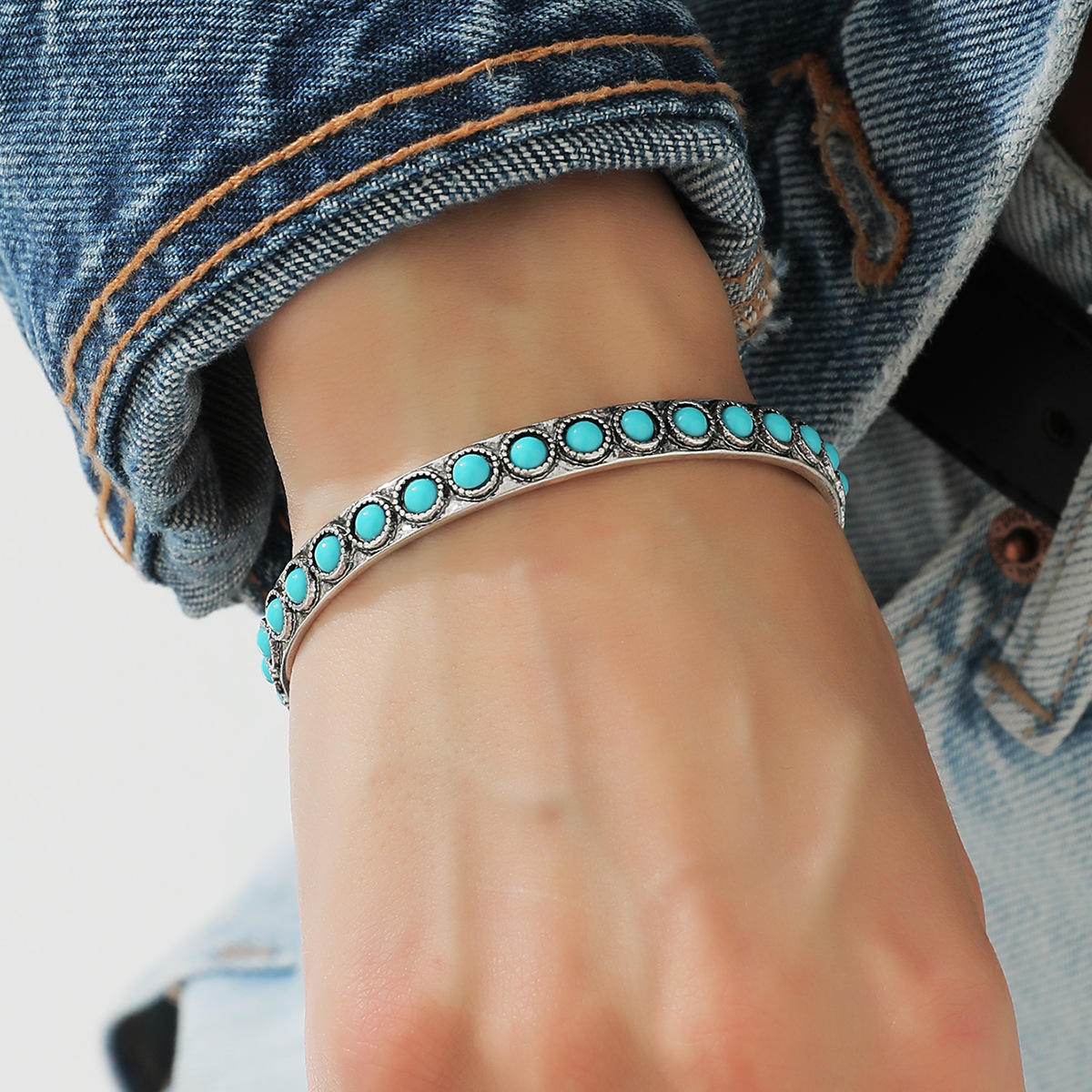 Wholesale Western-style turquoise vintage sier bracelet