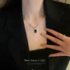 Wholesale PVD Coated Real Gold Plated Square Stainless Steel Titanium Steel Elegant Simple Style Waterproof Non Tarnish Pendant Necklace