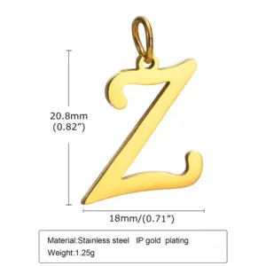 Gold (Single Pendant without Chain) / Letter Z