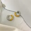 1 Pair Elegant Simple Style Color Block Plating Stainless Steel Hoop Earrings