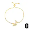 Wholesale Fashion Geometric Copper 18k Gold Plated Artificial Gemstones Bracelets In Bulk