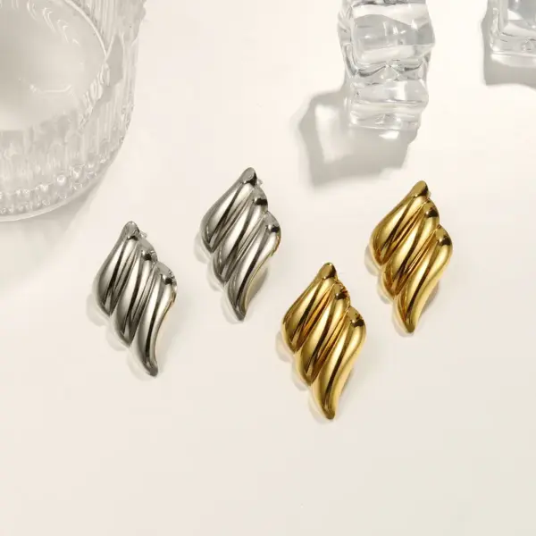 Wholesale Hawaiian Shiny Solid Color 304 Stainless Steel Ear Studs