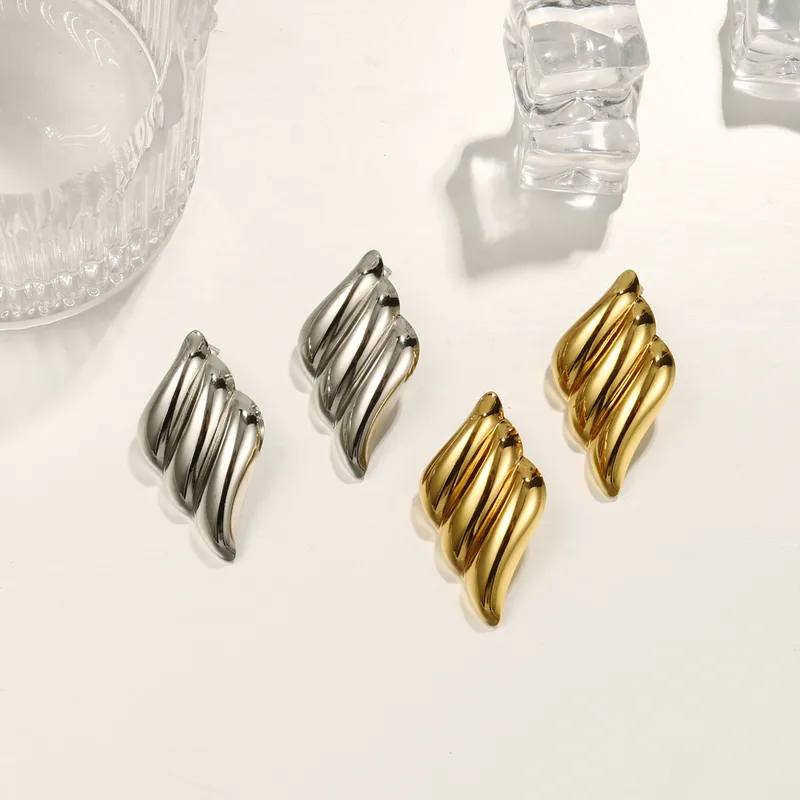 Wholesale Hawaiian Shiny Solid Color 304 Stainless Steel Ear Studs