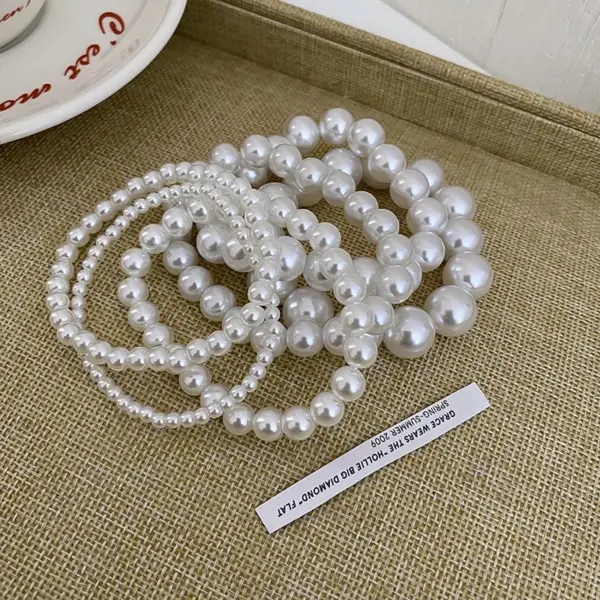 Wholesale Retro Round Pearl Beaded Bracelets 1 Piece
