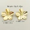 Stainless Steel Flower PVD Coated Stone-Free Real Gold Plated Gold Plated Casual Cute Sweet Waterproof Non Tarnish lishing Plating Gold Ear Studs