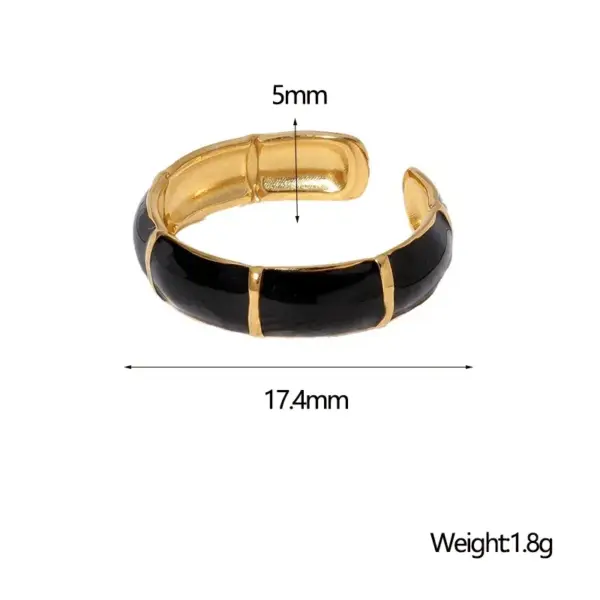 oly-57d1ec82ad76bc5e421dcc7b7a26f4a6 Wholesale PVD Coated Real Gold Plated 18K Gold Geometric 304 Stainless Steel Vintage Style Simple Style IG Style Waterproof Non Tarnish Open Rings