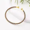 Wholesale Nylon Copper 18K Gold Plated Handmade Plating Multicolor Simple Solid Color Adjustable Bracelet