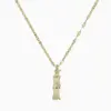 Wholesale PVD Coated Real Gold Plated Bamboo Stainless Steel Chinoiserie Waterproof Non Tarnish Pendant Necklace