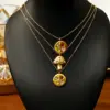 Wholesale Vacuum Plating 18K Gold Plated Sun 304 Stainless Steel Baroque Style Beach Commute 304 Stainless Steel Pendant Necklace