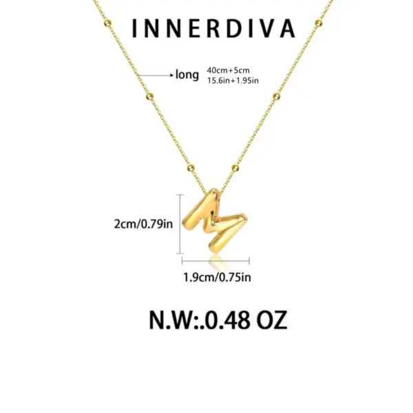 Wholesale Jewelry Simple Style Letter 304 Stainless Steel Gold Plated Plating Pendant Necklace