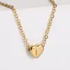 Wholesale PVD Coated 18K Gold Plated Heart 304 Stainless Steel Simple Style Waterproof Non Tarnish 304 Stainless Steel Pendant Necklace