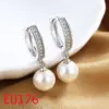 Wholesale 1 Pair Elegant Streetwear U Shape Round Inlay Copper Artificial Pearls Zircon Drop Earrings