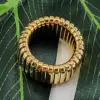Wholesale PVD Coated Real Gold Plated Geometric 304 Stainless Steel Classic Style Waterproof Non Tarnish Rings