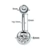 1 Piece Belly Rings Fashion Geometric Stainless Steel Inlay Zircon